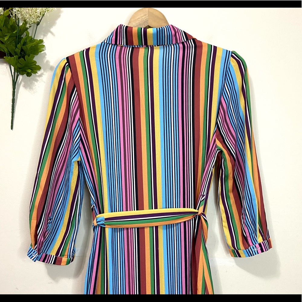 SOLD—————-Lulu's Size Medium Marvel Light Rainbow Stripe Maxi Dress NEW NWOT - Picture 9 of 13